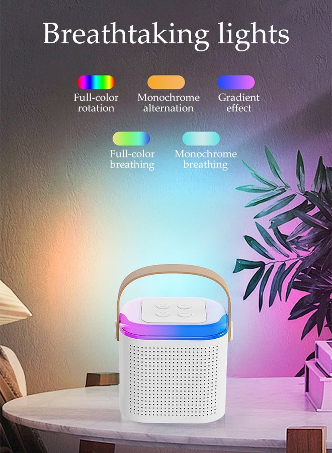 DUNISO 2in1 Bluetooth Speaker and Karaoke Mini Karaoke Machine with 2 Built-in Speakers LED Light Portable Bluetooth Singing Speaker with 2 Wireless Microphones for TV Phone Party Home Outdoor - Image 3