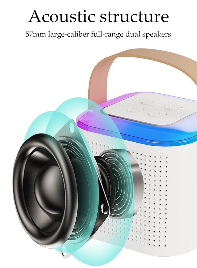 DUNISO 2in1 Bluetooth Speaker and Karaoke Mini Karaoke Machine with 2 Built-in Speakers LED Light Portable Bluetooth Singing Speaker with 2 Wireless Microphones for TV Phone Party Home Outdoor - Image 2