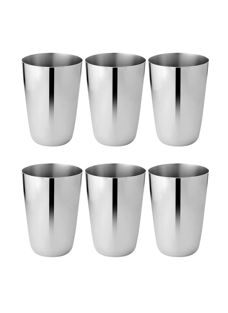 BLACKSTONE - Set of 6 Stainless Steel Tumbler Dolphine Glass 350ml - Image 1