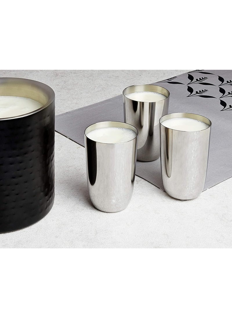 BLACKSTONE - Set of 6 Stainless Steel Tumbler Dolphine Glass 350ml - Image 1
