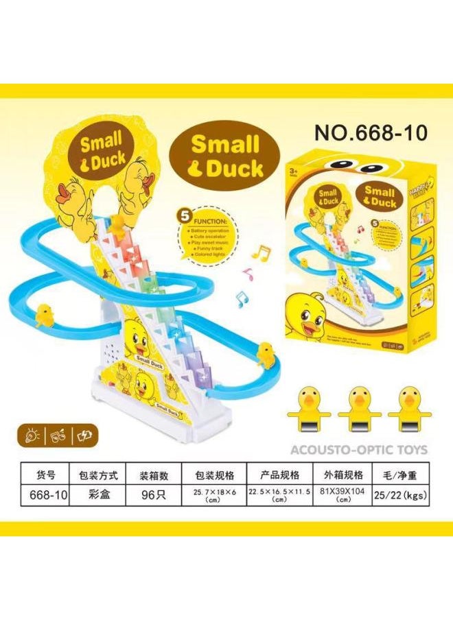 Generic - Explosions Little Yellow Duck Climbing Stairs Track Car Toys Little Duck Electric Toys Children's Educational Toys Hair - Image 1