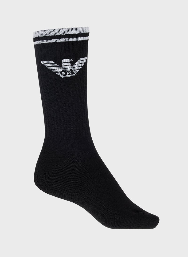 EMPORIO ARMANI 3 Pack Of Logo Crew Socks - Image 4