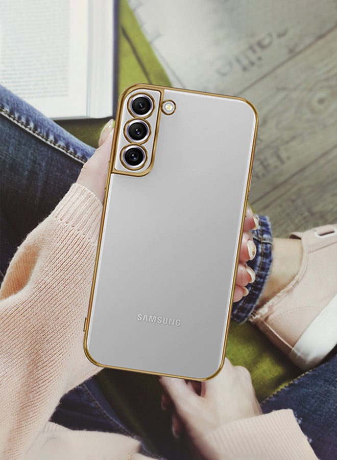 CATANES (For Samsung Galaxy S22) 2Packs, KST Classic Design Premium Transparent Case and Raised Protective Edges with Shockproof Screen Protector - Gold - Image 5