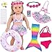 UNICORN ELEMENT 11Pcs 18 Inch Girl Doll Clothes and Accessories Set Including Colorful Mermaid SwimsuitsMobile PhoneHairpinSwimming Circle - Image 2