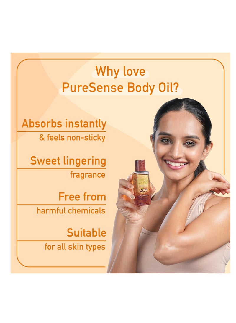PureSense Macadamia Deep Moisturising Body Oil with Rich Almond Oil  Rose Petals  Nourishes Skin  Relaxes Senses Sulphate  Paraben Free  All Skin Types 100 ml - Image 3
