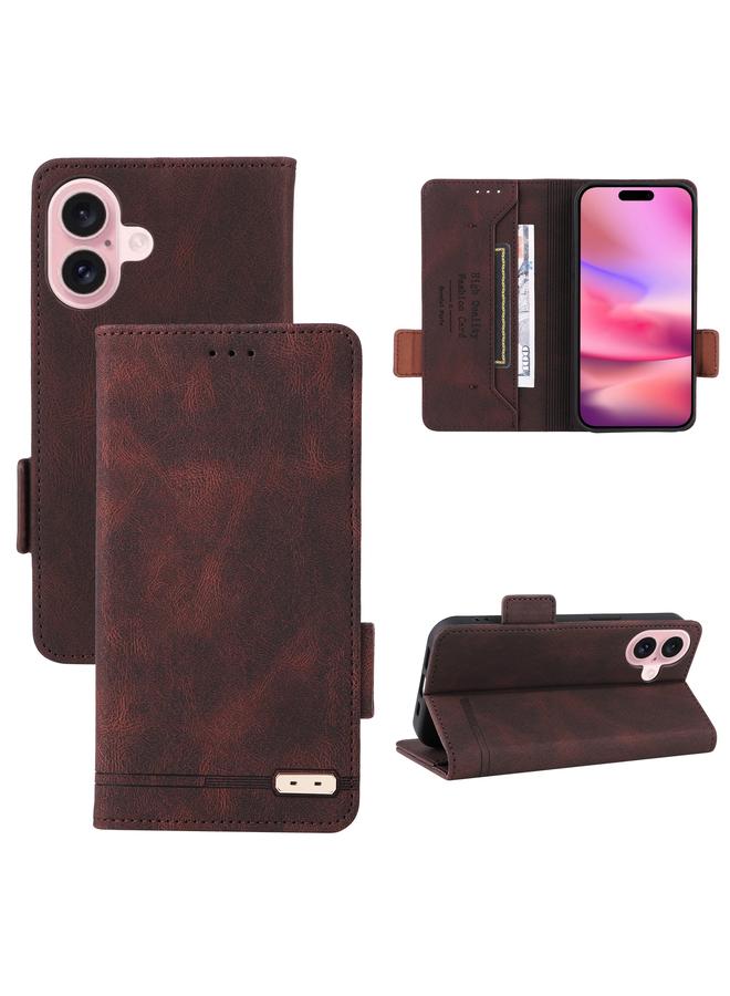 S-TOP Case For iPhone 16 Plus Magnetic Clasp Leather Phone Case - Image 1