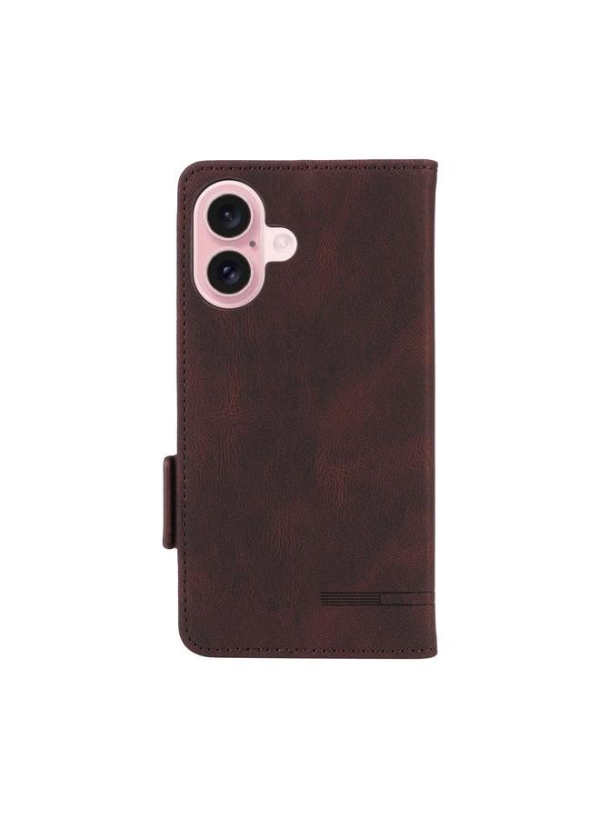 S-TOP Case For iPhone 16 Plus Magnetic Clasp Leather Phone Case - Image 3