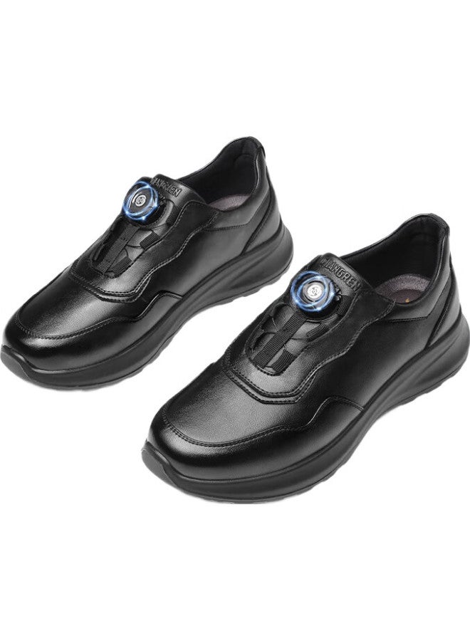 Strongman Sports Casual Leather Shoes, Slip-On Sneakers For Men, Outdoor Travel Shoes, Running Shoes, Jda87532, Black, Size 43 - Image 3