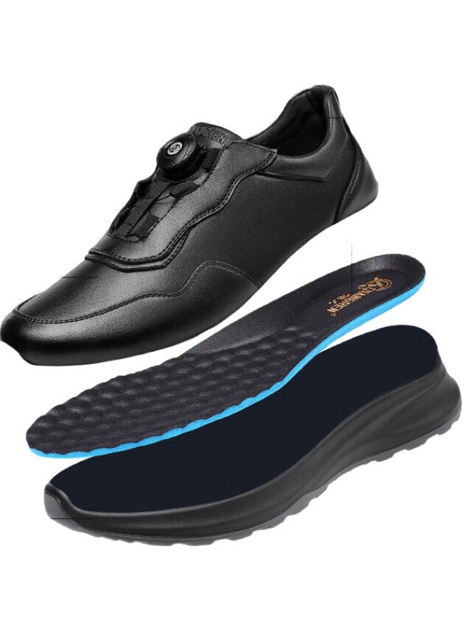 Strongman Sports Casual Leather Shoes, Slip-On Sneakers For Men, Outdoor Travel Shoes, Running Shoes, Jda87532, Black, Size 43 - Image 2