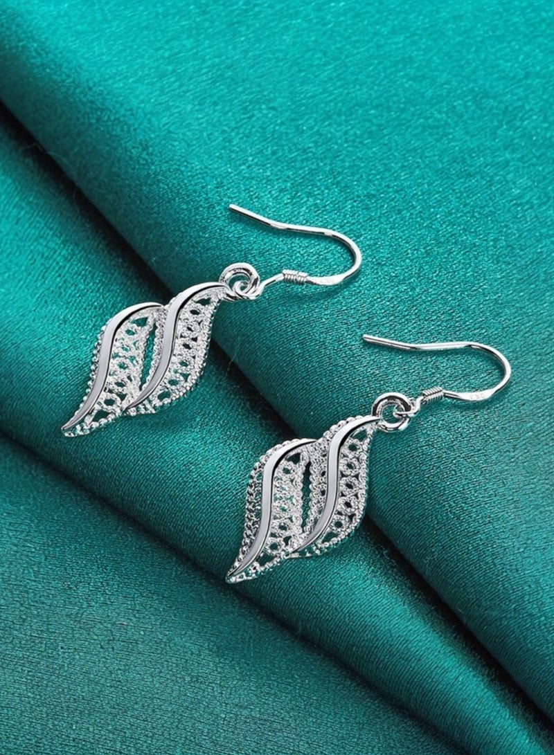 Dangle Charms Elegant 925 Silver Plated Earrings For Women - Image 2