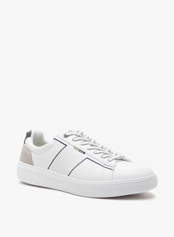 Lee Cooper Men'S Textured Casual Sneakers With Lace-Up Closure