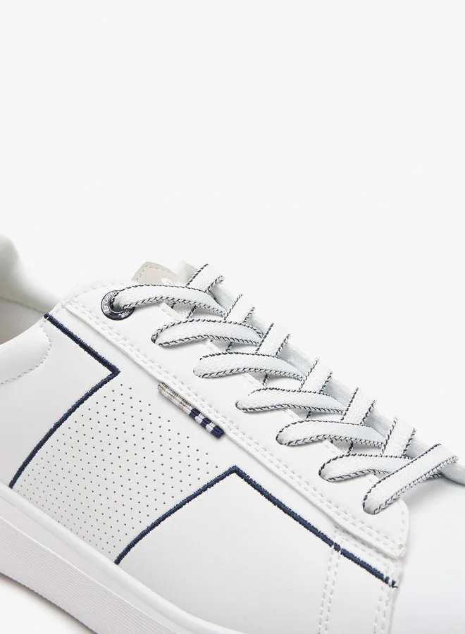 Lee Cooper Men'S Textured Casual Sneakers With Lace-Up Closure