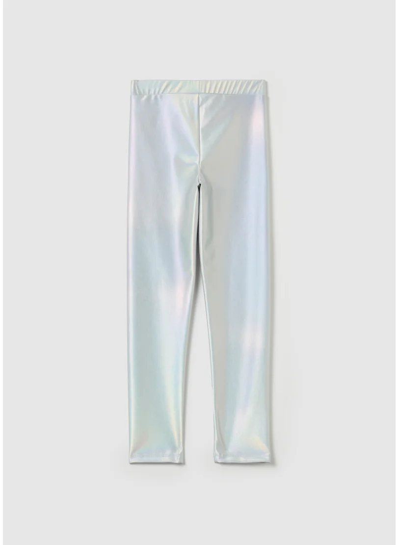 او في اس Metallic-effect leggings
