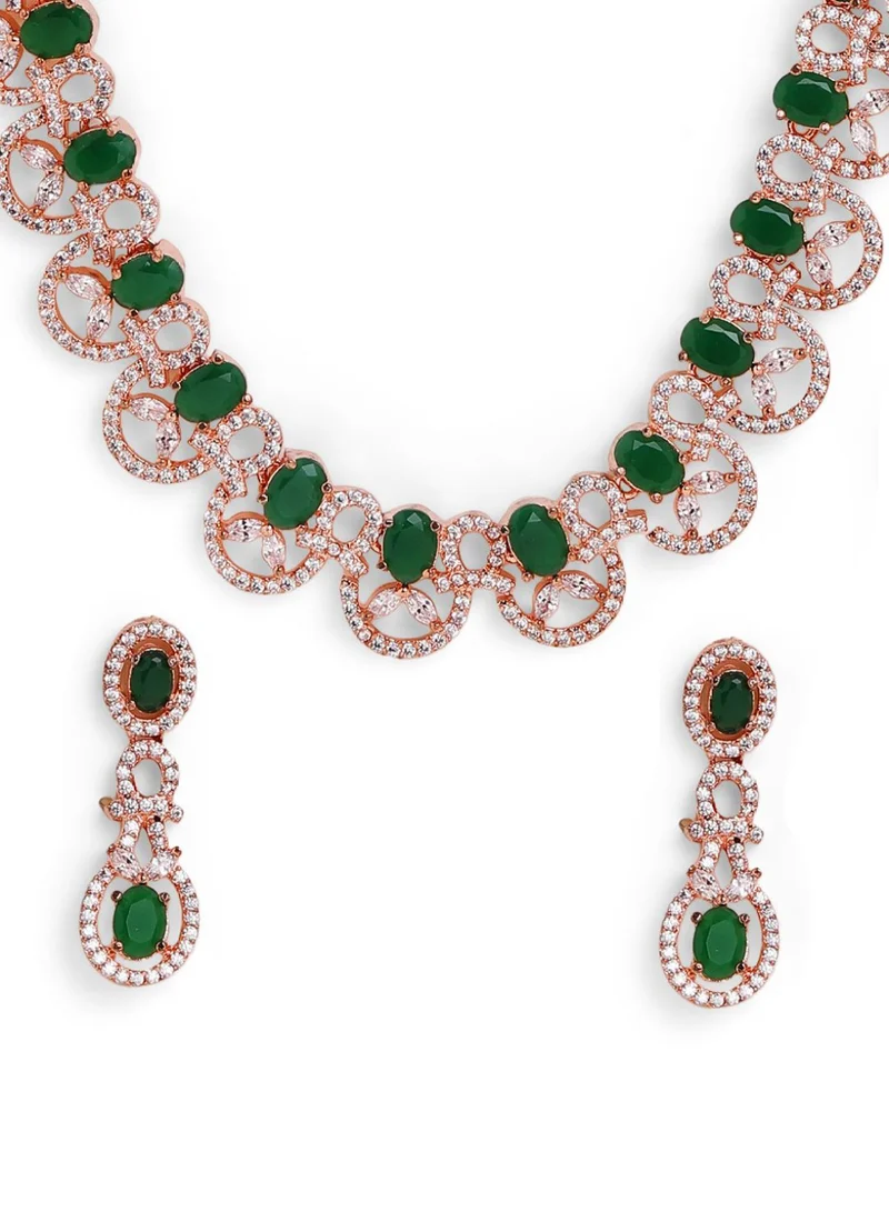 Priyaasi Rose Stone Studded Jewellery Set