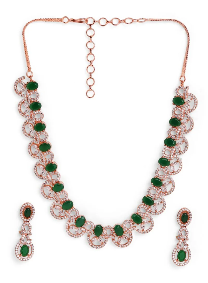 Priyaasi Rose Stone Studded Jewellery Set