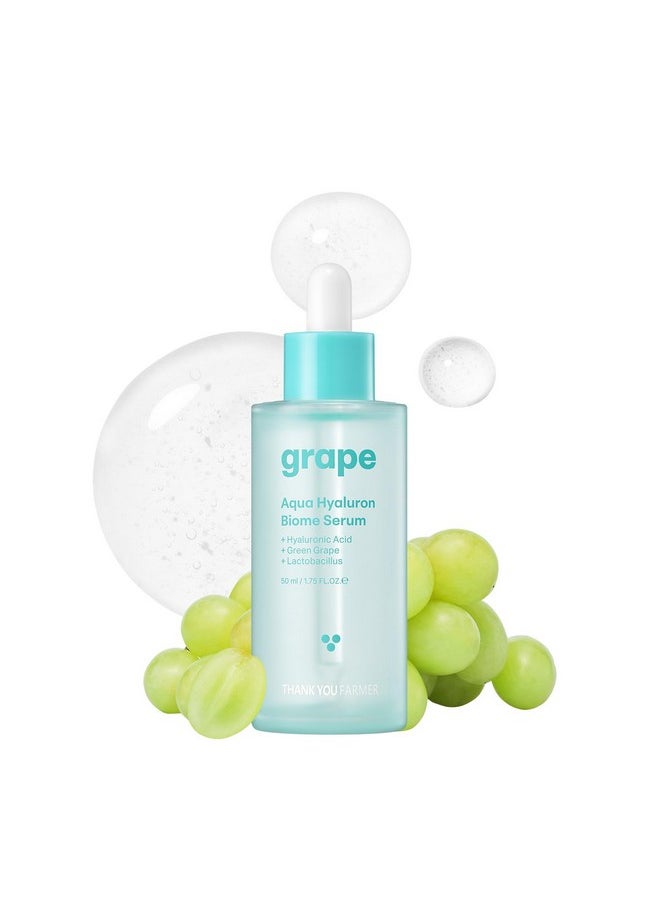 THANKYOU FARMER Grape Aqua Hyaluron Biome Serum, 10 Types Hyaluronic Acid Serum For Face, Non-Comedogenic, Dewy Soft Skin, Lactobacillus Ferment, Hydrating Korean Serum For Face 1.75 Fl.Oz 50Ml  - Image 1