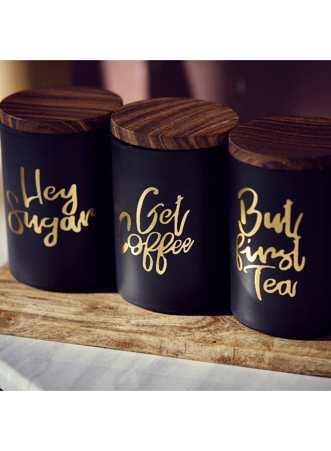 Home Box 3-Piece Tea Coffee Sugar Jar Set 1000 ml - Image 3