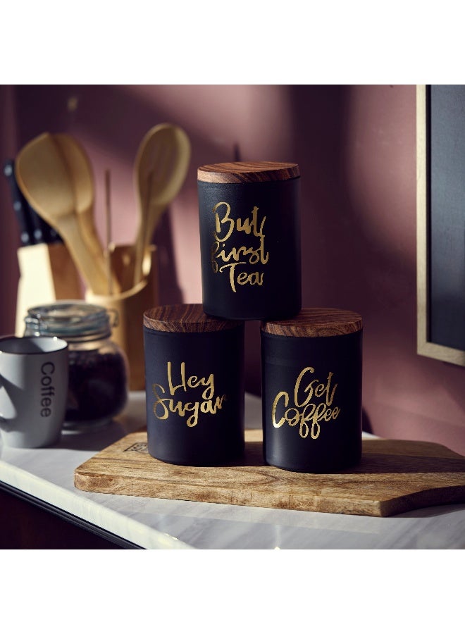 Home Box 3-Piece Tea Coffee Sugar Jar Set 1000 ml - Image 1