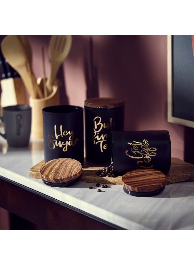 Home Box 3-Piece Tea Coffee Sugar Jar Set 1000 ml - Image 2