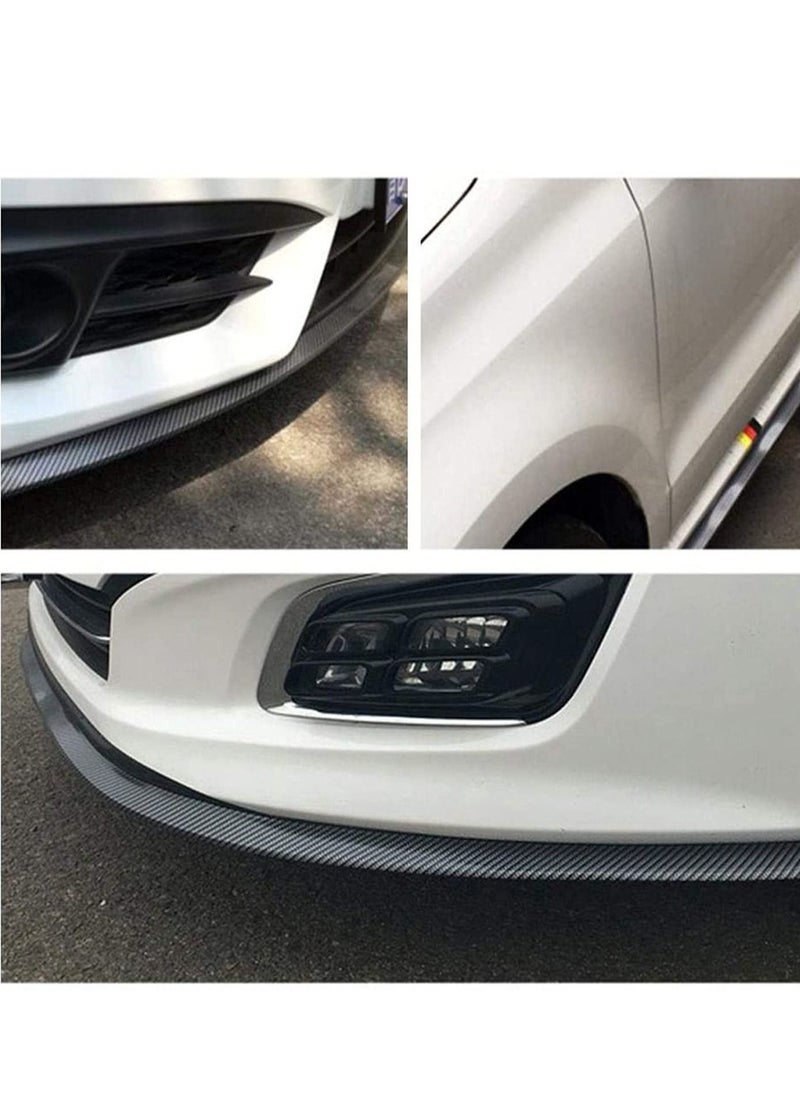 Y&D - Front Bumper Spoiler 2.5M Universal Carbon Fiber Car Sticker Lip Rubber Skirt Protector For Cars Trucks Decoration Suitable for All Models Protection Splitter - Image 1