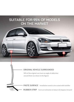 Y&D Front Bumper Spoiler 2.5M Universal Carbon Fiber Car Sticker Lip Rubber Skirt Protector For Cars Trucks Decoration Suitable for All Models Protection Splitter  - Image 4