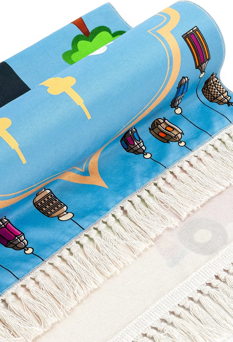 ايهفان اونلاين Digital Printed Children's Prayer Rug - With Trim and Trolley - 44 x 78 cm