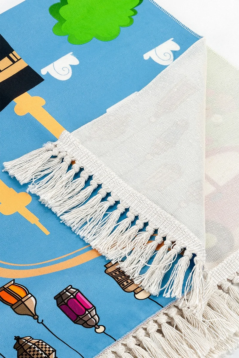 ايهفان اونلاين Digital Printed Children's Prayer Rug - With Trim and Trolley - 44 x 78 cm