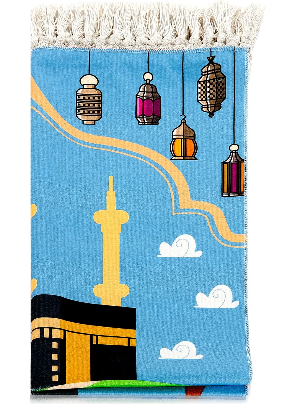 İhvan Online Digital Printed Children's Prayer Rug - With Trim and Trolley - 44 x 78 cm