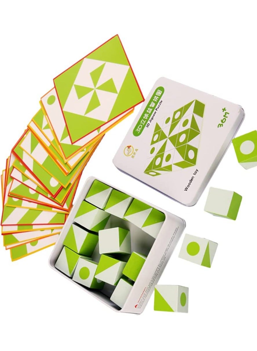 Generic Wooden Pattern Blocks Set, Shape Puzzle Set Tangram Jigsaw Toys ...
