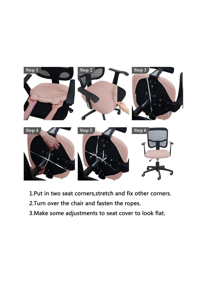 Zikra Office Chair Cover, 1 Pair Armrest Covers Polyester Removable Ergonomic Elastic Armchair Protector, Water Resistant Stretch Jacquard Elastic Covers, for Desk Computer Chair Slipcover (Pink) - Image 4