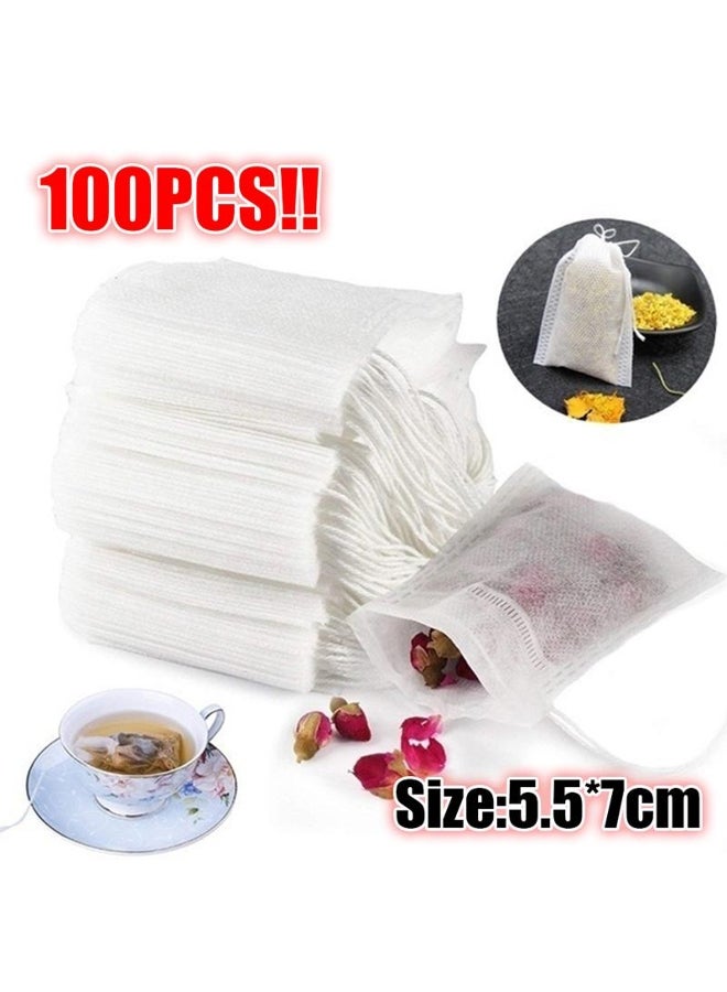 100Pcs Tea Bags Food Grade Empty Scented Tea Bags Infuser Seal Filter Paper  - Image 1