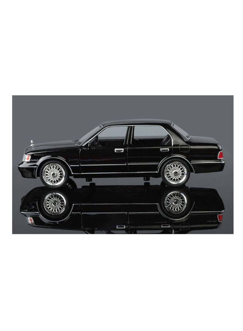 Toyota Crown model car, 1:32 scale, black color, with openable doors, hood and trunk, simulating the real car in its exterior details and interior decoration, a beautiful looking car from the old car models, useful for playing or decorating the room or office or placing it as a decoration on the shelves of the council or for lovers and enthusiasts of collecting cars or amateur artists in the manufacture of old models and old popular heritage houses or for professional photographers for advertisements or backgrounds or adding it inside a masterpiece model of an artwork or a gift for a loved one, for parents or children or a gift for someone who used to drive the same car and now owns it - Image 5