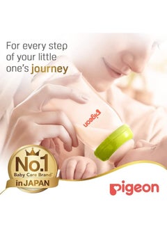 pigeon Pigeon SofTouch Peristaltic Plus Wide Neck Plastic Nursing Bottle – BPA & BPS Free, 100% Silicone Nipple, 240ml  - Image 5