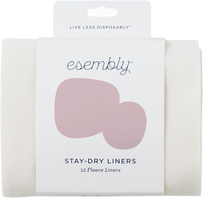 Esembly Cloth Diaper Stay-Dry Fleece Diaper Liner, Moisture-Wicking, Keeps Baby Dry, Prevents Staining, Protects Diaper, Easier to Clean, Washable, Reusable, Super-Soft, 12-Pack, One Size - Image 1