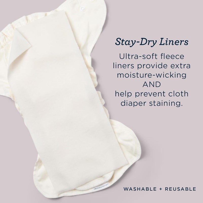Esembly Cloth Diaper Stay-Dry Fleece Diaper Liner, Moisture-Wicking, Keeps Baby Dry, Prevents Staining, Protects Diaper, Easier to Clean, Washable, Reusable, Super-Soft, 12-Pack, One Size - Image 3