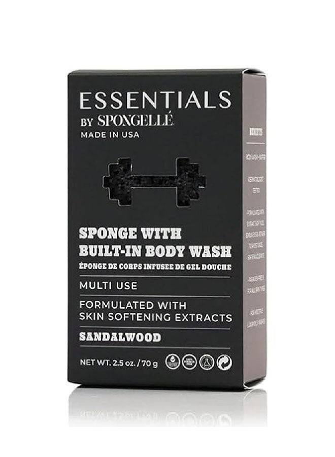 spongelle Men's Sandalwood Body Wash Infused Buffer 70g (Multi Use) - Image 1