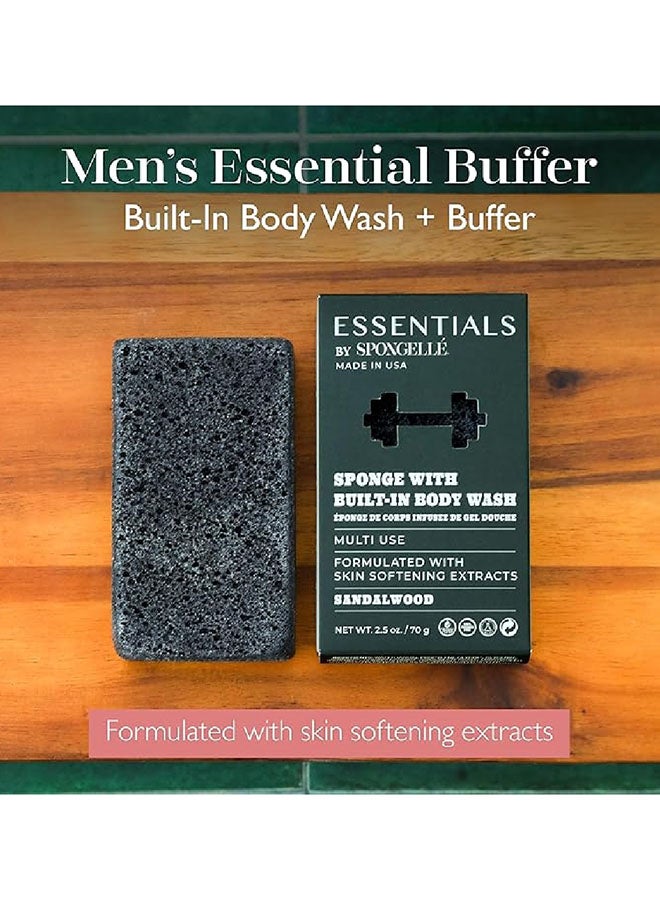 spongelle Men's Sandalwood Body Wash Infused Buffer 70g (Multi Use) - Image 2