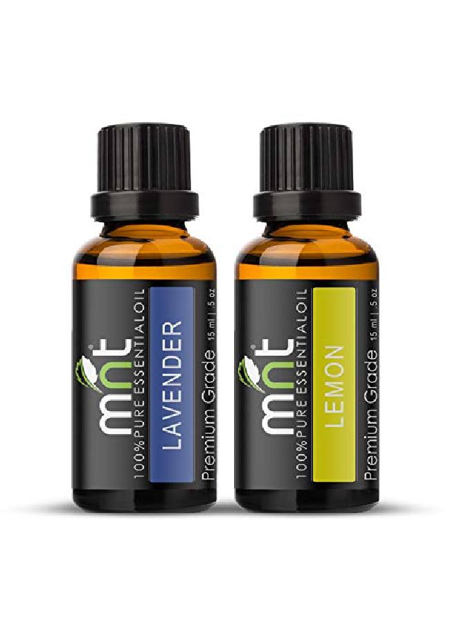 MNT Combo of Lavender Oil and lemon Oil For Hair Growth Skin care (Each 15ML) 100% Pure l Oil - Image 1