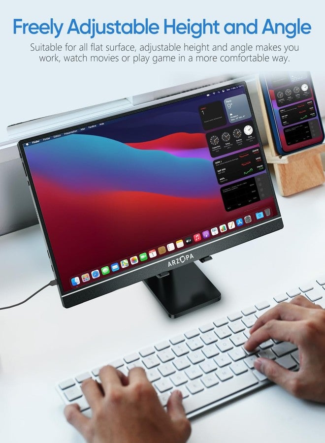 ARZOPA Cell Phone Stand Angle Height Adjustable Phone Holder for Desk, Foldable Phone Stand, Compatible with iPhone, iPad, Surface Pro, Portable Monitor 7" - 15.6" - Image 2