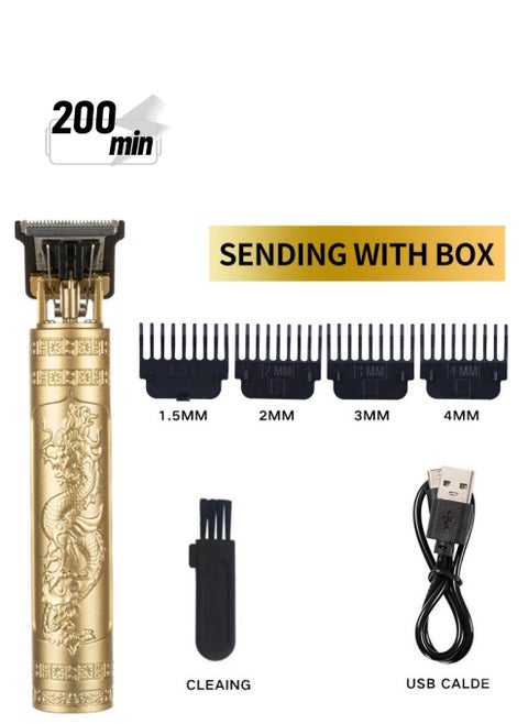Professional Rechargeable Electric Hair Trimmer Set For Men Golden/Black