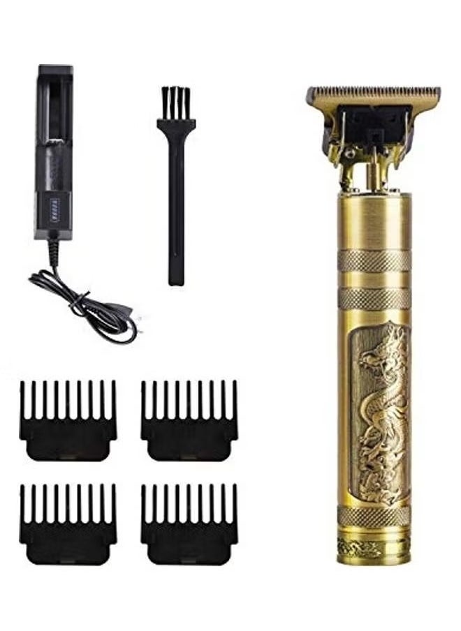 Professional Rechargeable Electric Hair Trimmer Set For Men Golden/Black