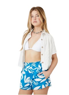 FOREVER 21 Tropical Leaf Print Drawstring Shorts  - Image 1