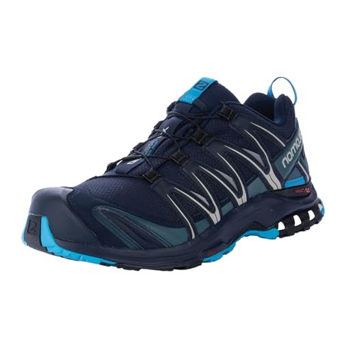 Salomon Men’s XA PRO 3D Gore-Tex Waterproof Trail Running Shoes - Navy Blazer/Hawaiian Ocean/Dawn Blue - 7 - Image 1