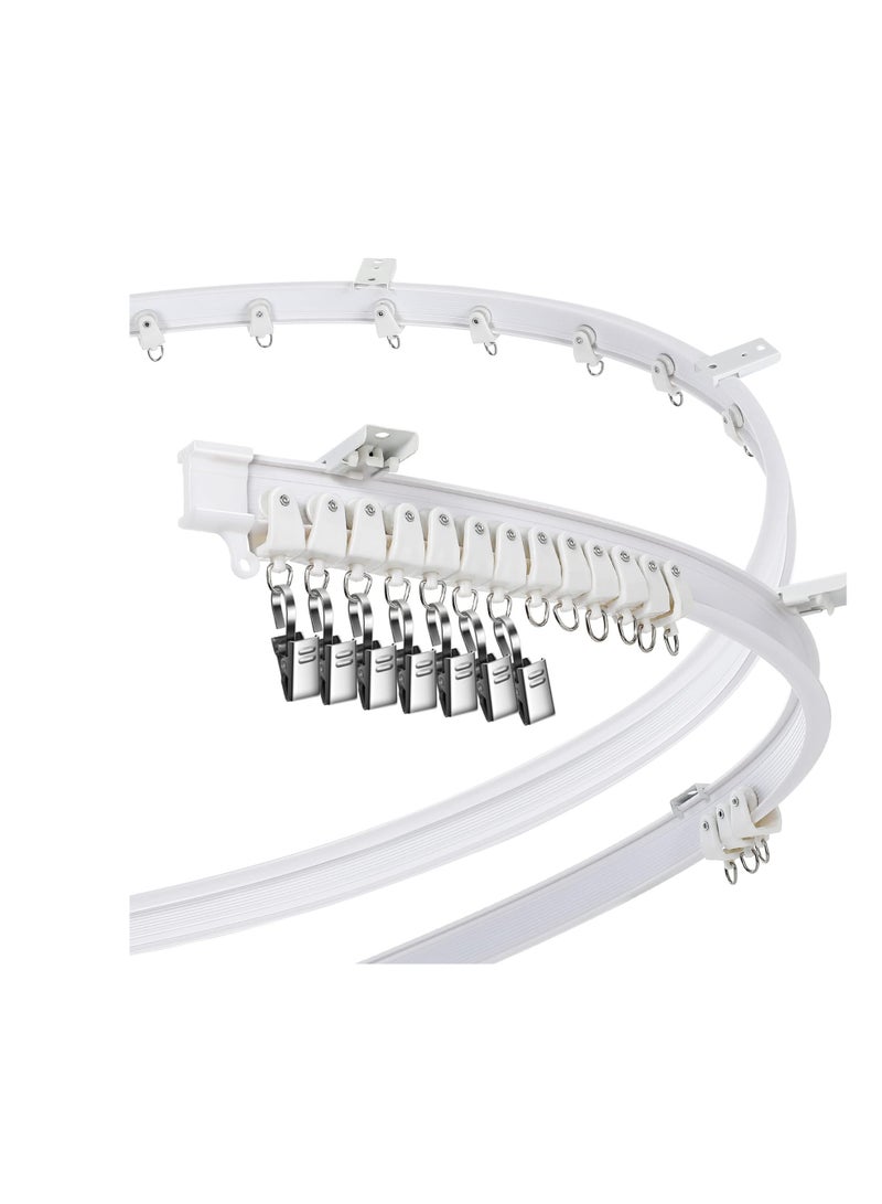 SYOSI KASTWAVE Curved Ceiling Curtain Track Bendable Mount for Curtain Rail Bunk Bed Bay Window Room Divider Flexible Straight (White, 5 m/ 16.4 ft)