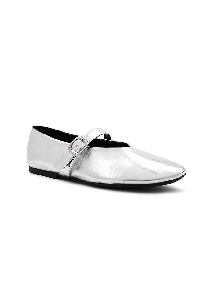 كابلي Cuple Metallic Mary Jane Ballerina Flats