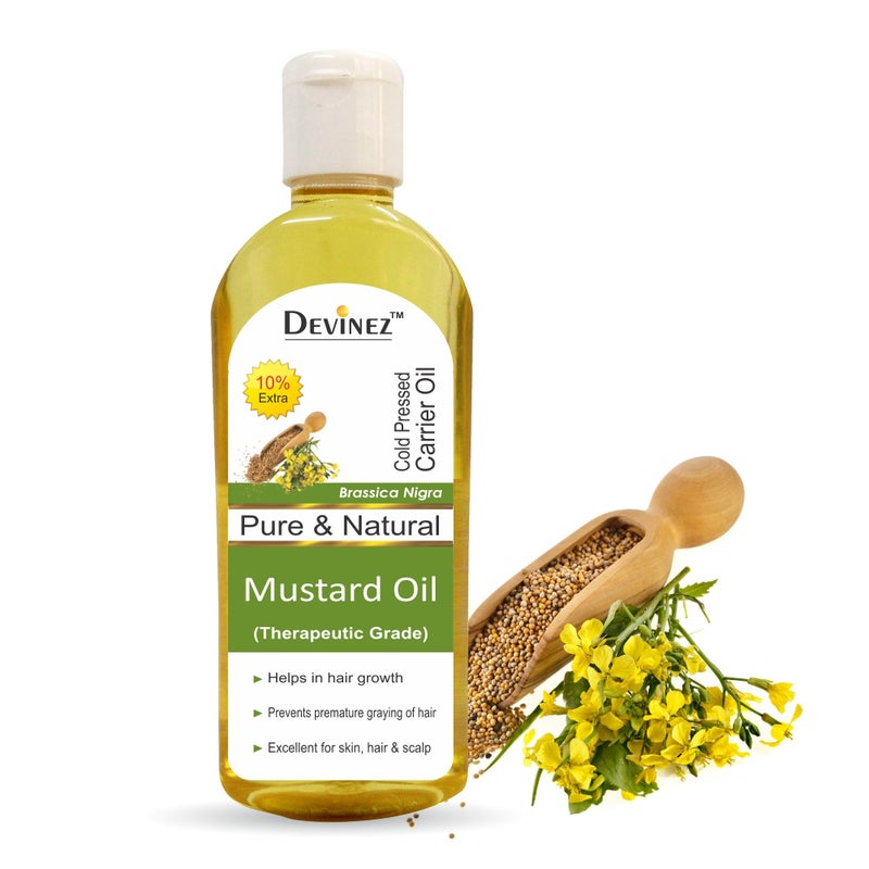 Devinez Mustard Oil, 110ml x 2-100% Pure, Natural, Undiluted, Therapeutic Grade Coldpressed Oil For Hair & Skin Care - Image 2