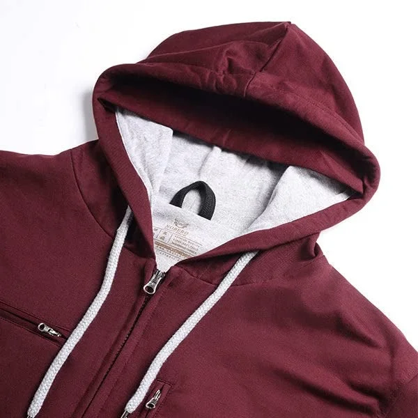 NOBERO  Maroon Hooded Sweatshirt for Men for Men | Best Price UAE