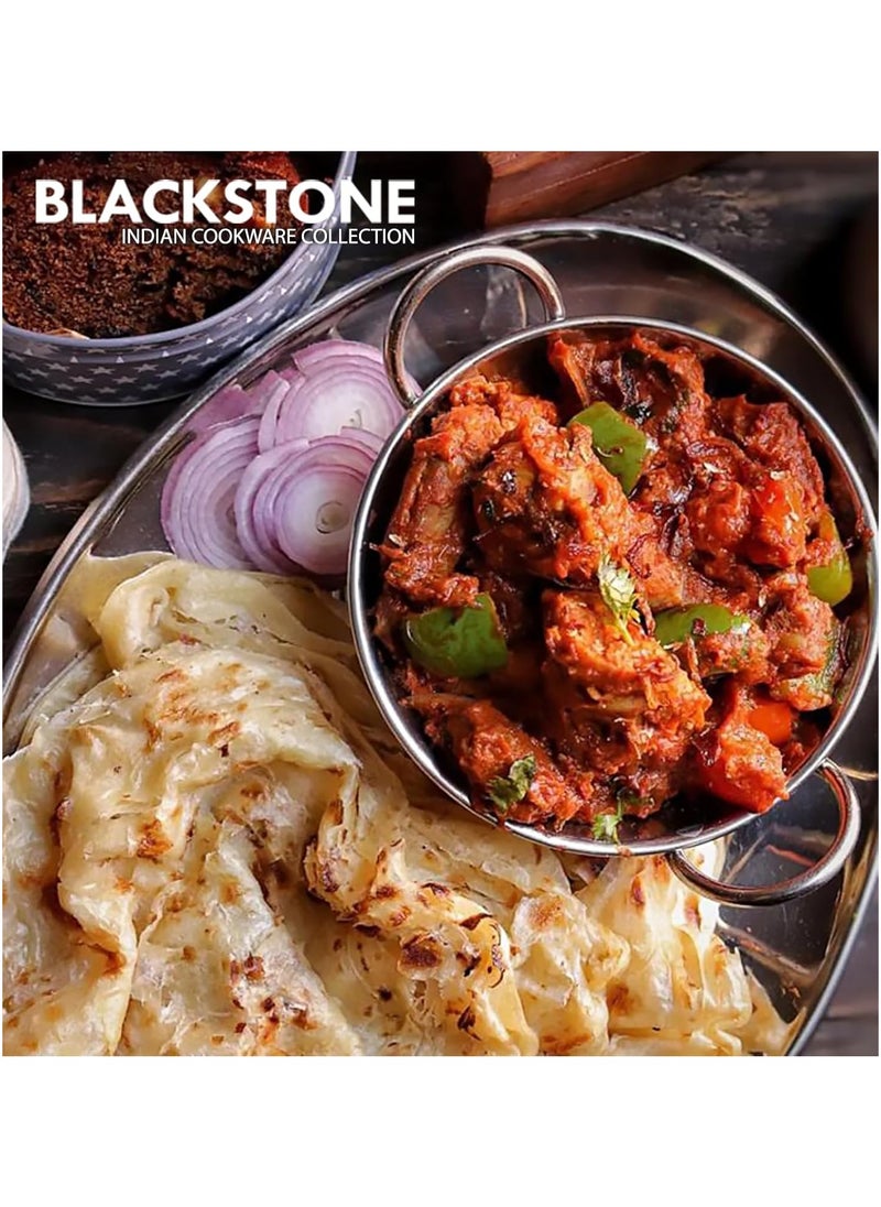 BLACKSTONE Copper Base Stainless Steel Kadai with Handles 25Cm  - Image 4