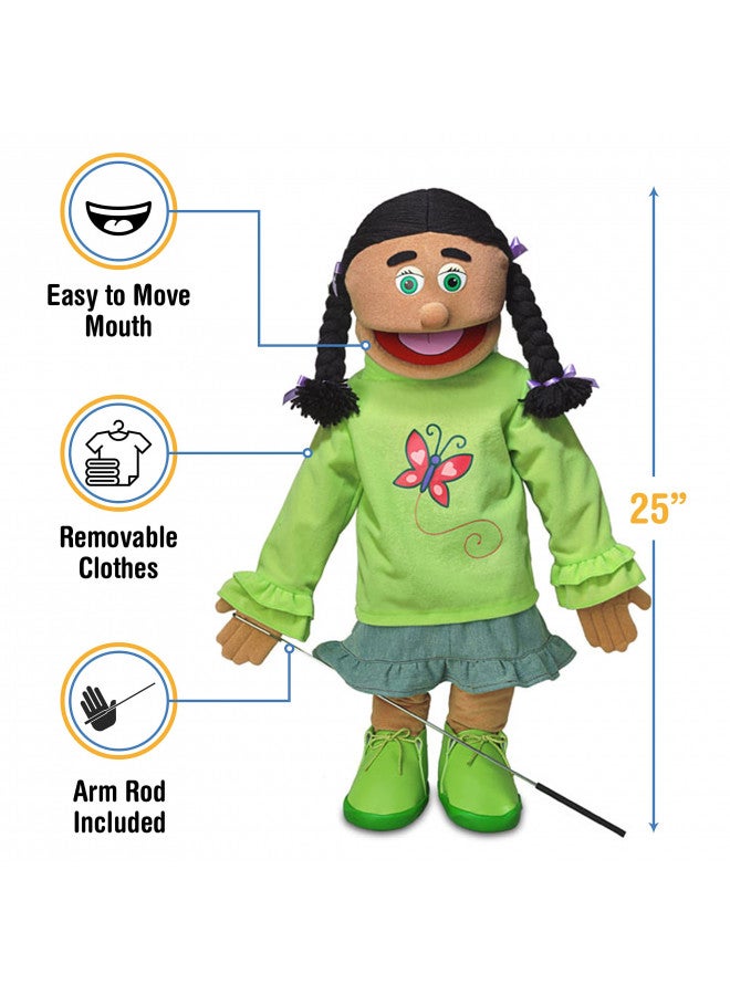 Silly Puppets دمية متكلم بأسلوب فنتريلوكويست، فتاة هيسبانية، كاملة الجسم، 25" - Image 3