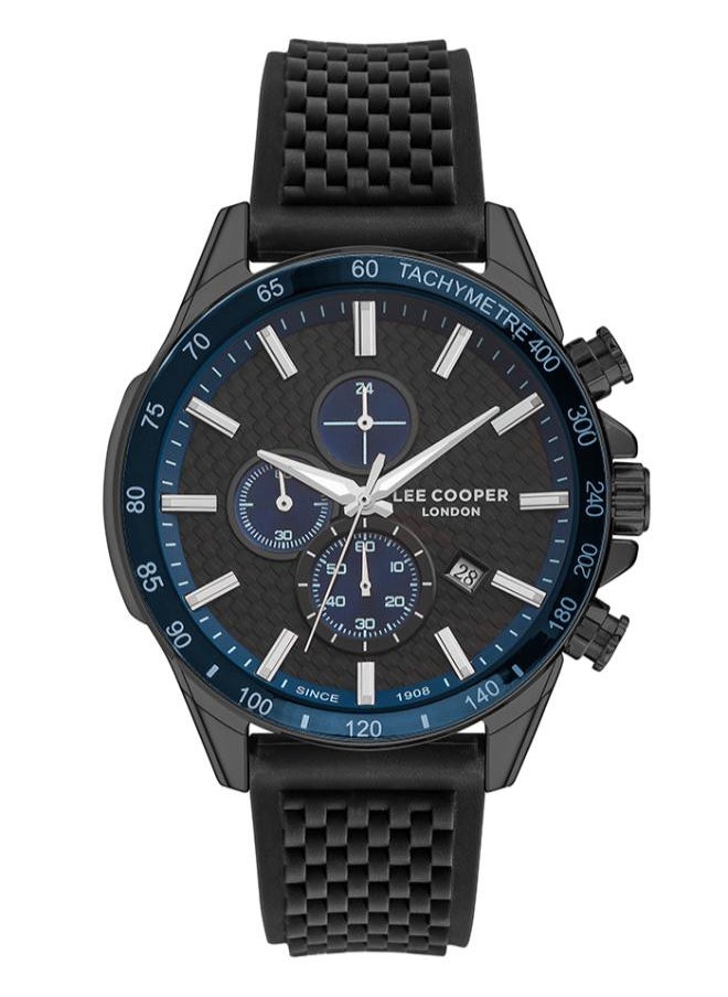 Lee Cooper Lee Cooper LC07341.651 Men's Multi Function Display Watch & Silicone Strap Black  - Image 1